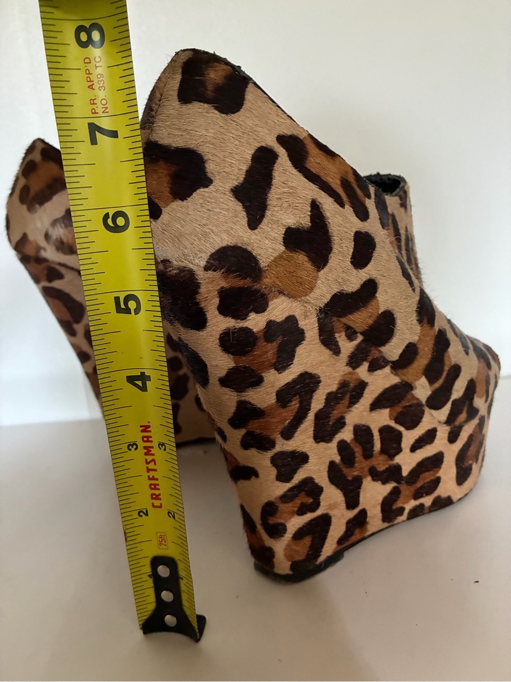 Steve Madden Leopard Print Peep-Toe Wedge Booties - NO BOX - Picture 7 of 7